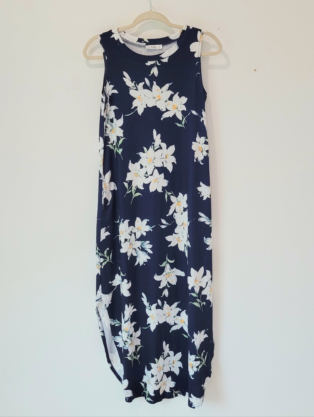 Hount NWT S Navy Floral Maxi Dress Sleeveless
